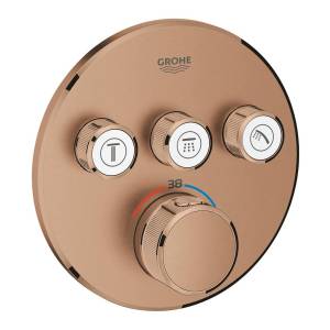 Внешняя часть термостата для душа GROHE Grohtherm SmartControl на 3 потребителя, круглая, теплый закат матовый (29121DL0)