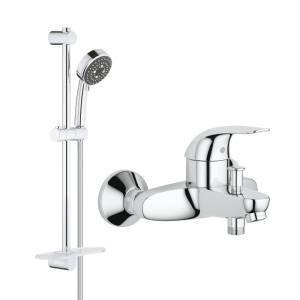 Готовый комплект для ванной комнаты: смеситель GROHE Euroeco и душевой гарнитур GROHE Vitalio Comfort 100 III (NB0060)