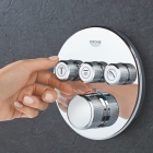 Внешняя часть термостата для ванны и душа GROHE Grohtherm SmartControl на 3 потребителя, круглая, хром (29121000)
