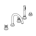 Смеситель для ванны GROHE Atrio двухвентильный, на 5 отверстий, на край ванны, хром (19923003)