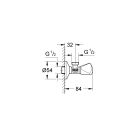 Вентиль угловой GROHE 1/2″-1/2″ для подключения смесителей, хром (22940000)