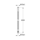 Душевой шланг GROHE 2000 мм, металлический, M15xM15, хром (28146000)