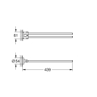 Двойной держатель для полотенца GROHE Essentials, холодный рассвет глянец (40371GL1)