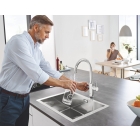 Смеситель для кухонной мойки GROHE Blue Home с системой фильтрации, охлаждения и газирования воды, хром (31455000)