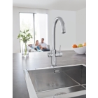 Смеситель для кухонной мойки GROHE Blue Home с системой фильтрации, охлаждения и газирования воды, хром (31455001)