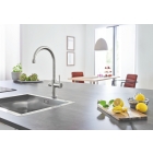 Смеситель для кухонной мойки GROHE Blue Home с системой фильтрации, охлаждения и газирования воды, суперсталь (31455DC1)