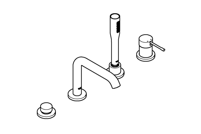 Смеситель для ванны GROHE Essence на 4 отверстия, на край ванны, хром (19578001)