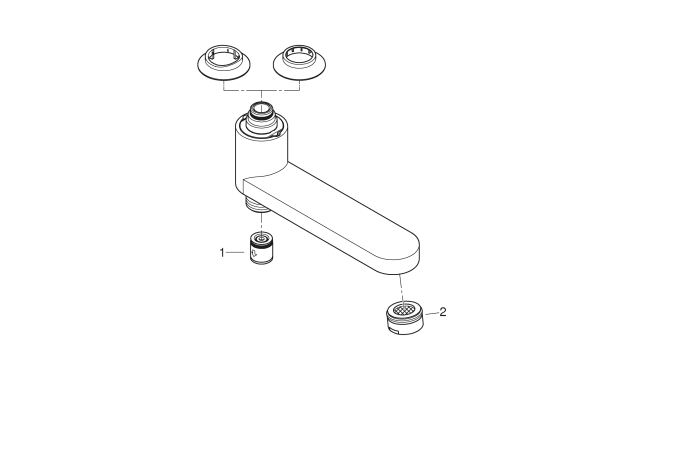 Излив для смесителя GROHE поворотный со встроенным переключателем ванна/душ, хром (13450000)
