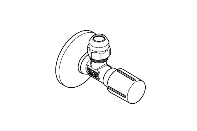 Вентиль угловой GROHE 1/2″-3/8″ для подключения смесителей, хром (22039000)