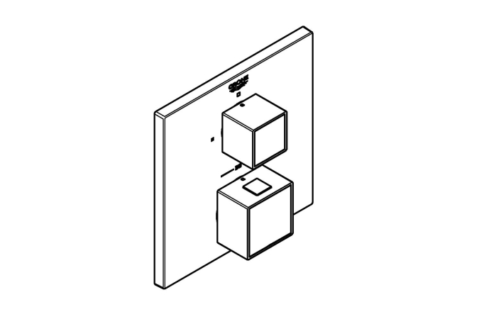 Внешняя часть термостата для душа GROHE Grohtherm Cube на 1 потребителя, хром (24153000)