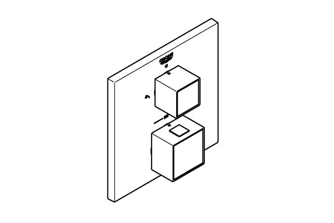 Внешняя часть термостата для душа GROHE Grohtherm Cube на 2 потребителя, хром (24154000)