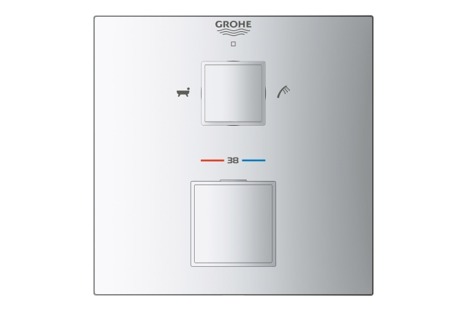 Внешняя часть термостата для ванны GROHE Grohtherm Cube на 2 потребителя, хром (24155000)