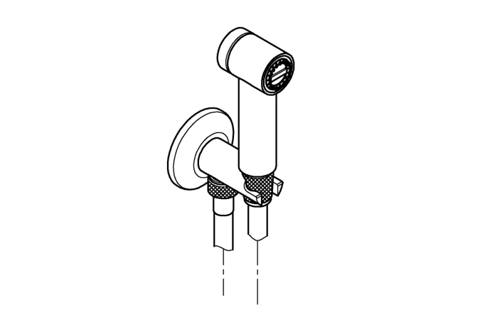 Гигиенический душ с угловым вентилем, 1 вид струи, GROHE Sena, хром, (26329000)