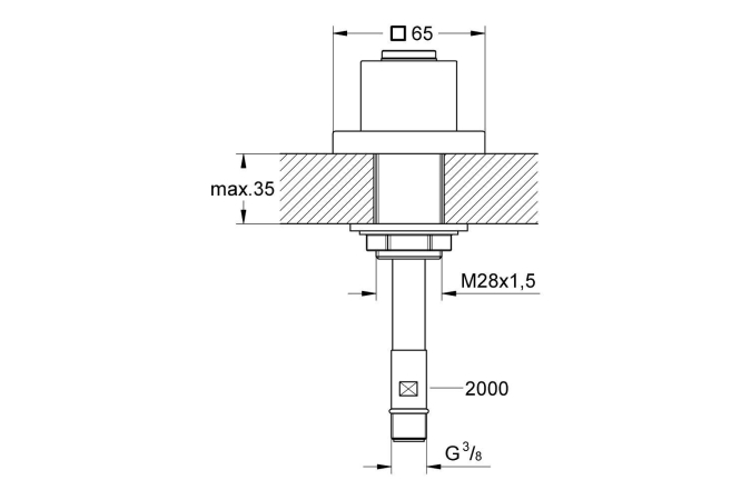 Выдвижное подключение для ручного душа GROHE Cube, 2000 мм шланг в комплекте, хром (27531000)