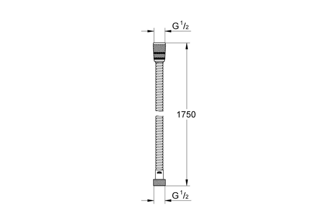 Душевой шланг GROHE Rotaflex Metal Long-Life 1750 мм, с защитой от перекручивания, хром (28025000)