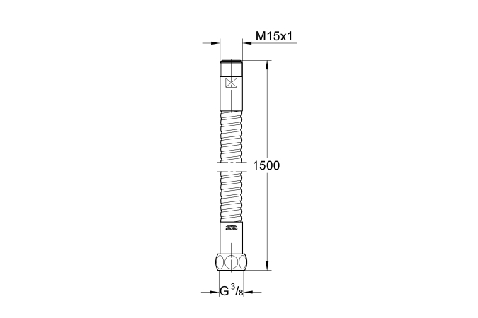 Шланг для кухонных смесителей GROHE, 1500 мм, хром (28112000)
