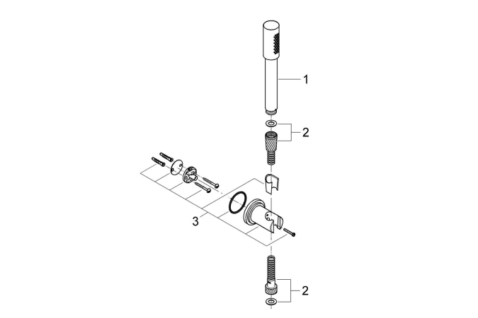 Душевой набор GROHE Sena (ручной душ, настенный держатель, шланг 1500 мм), хром (28348000)