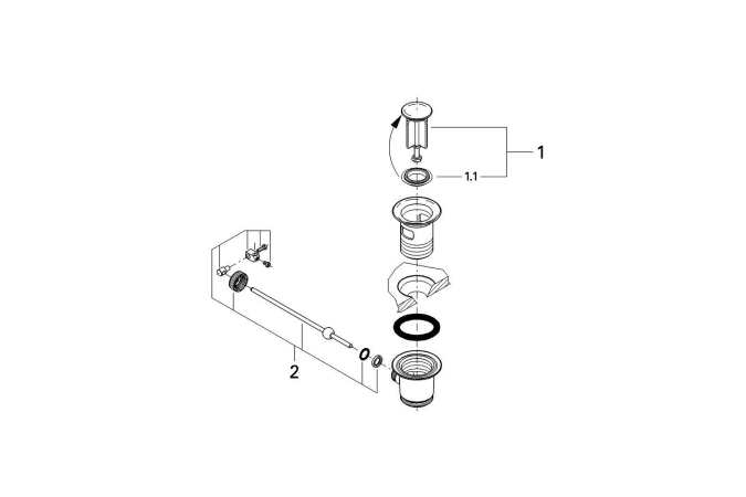 Донный клапан для смесителей для раковины/биде GROHE, хром (28910000)