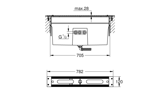 Монтажный ящик смесителя для ванны на 4-5 отверстий GROHE (29037001)