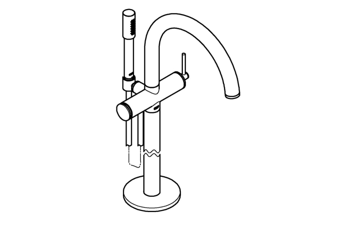 Внешняя часть смесителя для ванны GROHE Atrio напольного монтажа, хром (32653003)