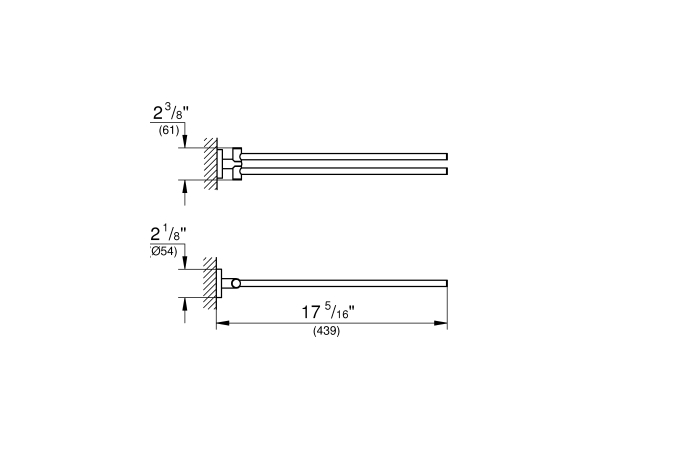 Двойной держатель для полотенца GROHE Essentials, никель глянец (40371BE1)