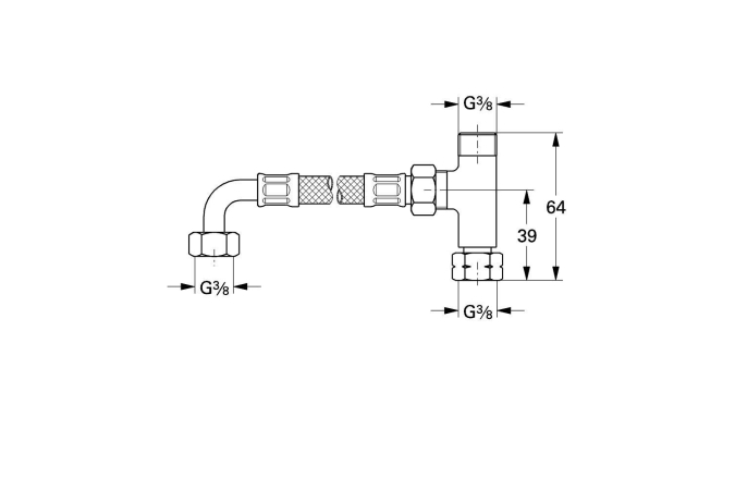 Набор подключения GROHE для универсального термостата Grohtherm Micro 3/8″, хром (47533000)