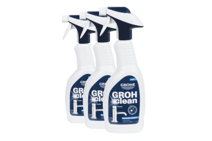 Набор из трех бутылок универсального чистящего средства GROHE, GROHclean Professional, с распылителем, (48166000-TRIO)