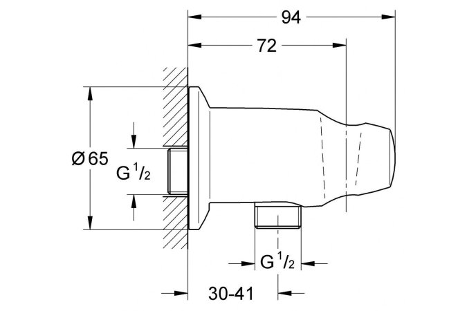 Подключение для душевого шланга GROHE Movario с держателем, хром (28406000)